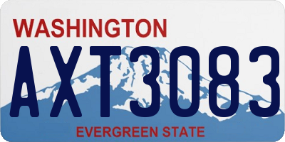 WA license plate AXT3083
