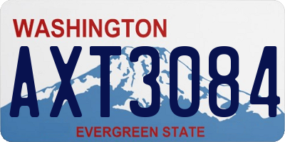 WA license plate AXT3084