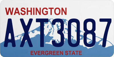 WA license plate AXT3087