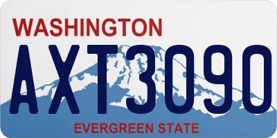 WA license plate AXT3090