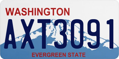 WA license plate AXT3091