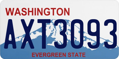 WA license plate AXT3093