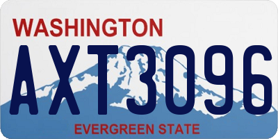 WA license plate AXT3096