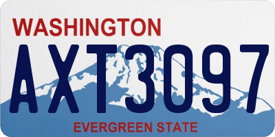 WA license plate AXT3097