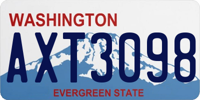 WA license plate AXT3098