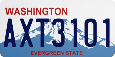 WA license plate AXT3101