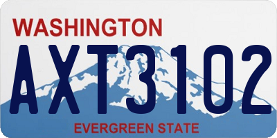 WA license plate AXT3102