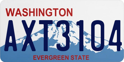 WA license plate AXT3104