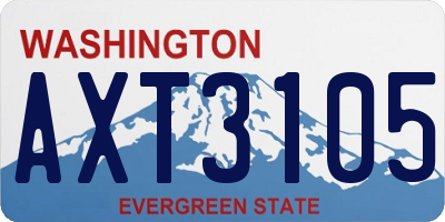 WA license plate AXT3105