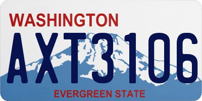 WA license plate AXT3106