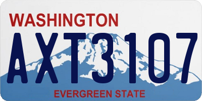 WA license plate AXT3107