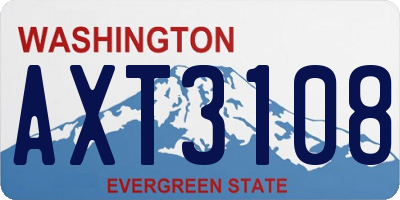 WA license plate AXT3108