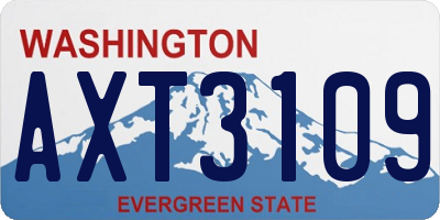 WA license plate AXT3109
