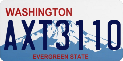 WA license plate AXT3110
