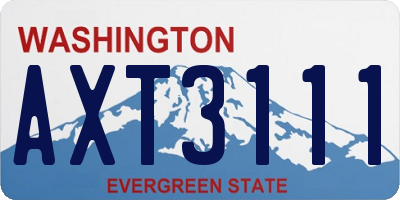 WA license plate AXT3111