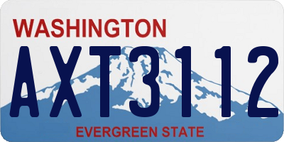 WA license plate AXT3112