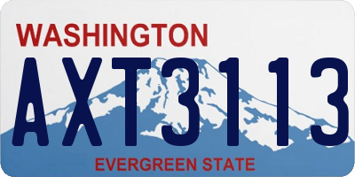 WA license plate AXT3113