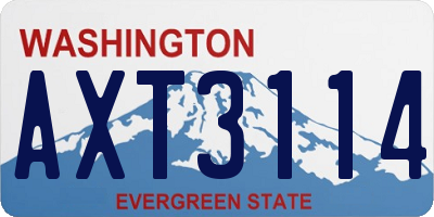 WA license plate AXT3114
