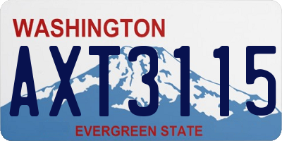 WA license plate AXT3115