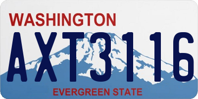 WA license plate AXT3116