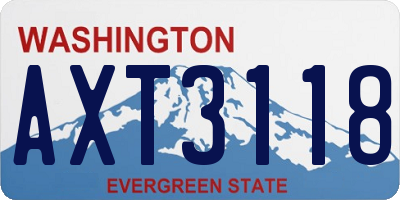 WA license plate AXT3118