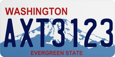 WA license plate AXT3123