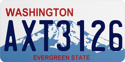 WA license plate AXT3126