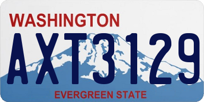 WA license plate AXT3129