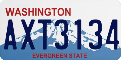 WA license plate AXT3134