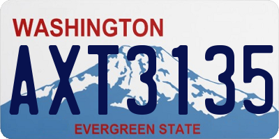 WA license plate AXT3135