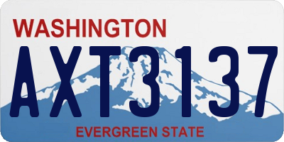 WA license plate AXT3137