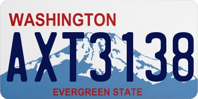 WA license plate AXT3138
