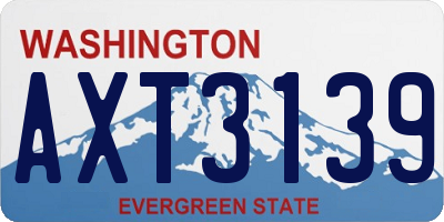 WA license plate AXT3139