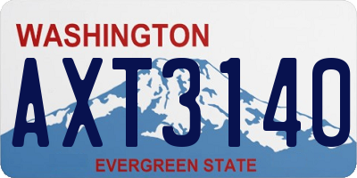 WA license plate AXT3140