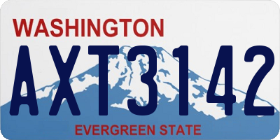 WA license plate AXT3142