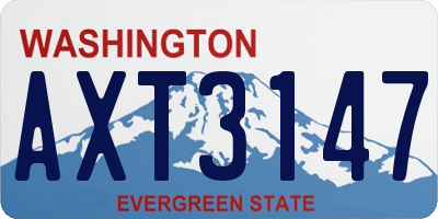 WA license plate AXT3147