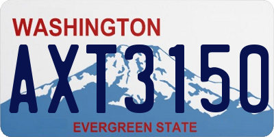 WA license plate AXT3150