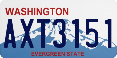 WA license plate AXT3151