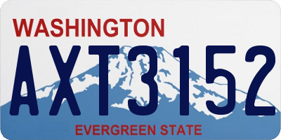 WA license plate AXT3152