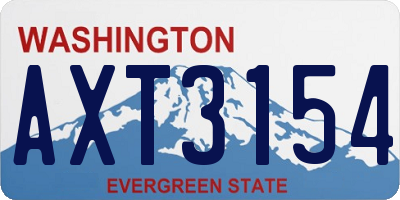 WA license plate AXT3154