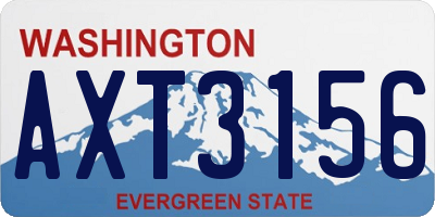 WA license plate AXT3156