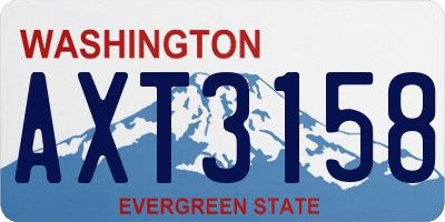 WA license plate AXT3158