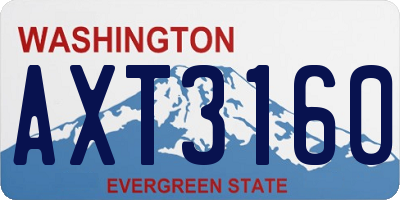 WA license plate AXT3160
