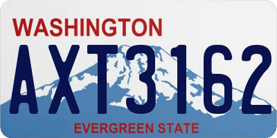 WA license plate AXT3162