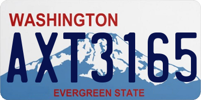 WA license plate AXT3165