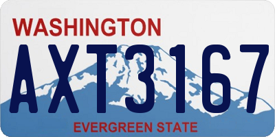 WA license plate AXT3167
