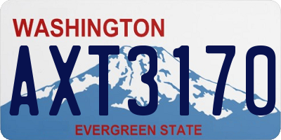 WA license plate AXT3170