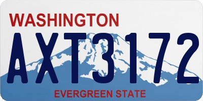 WA license plate AXT3172