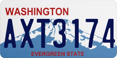 WA license plate AXT3174