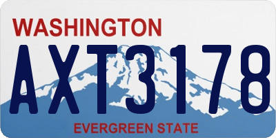 WA license plate AXT3178